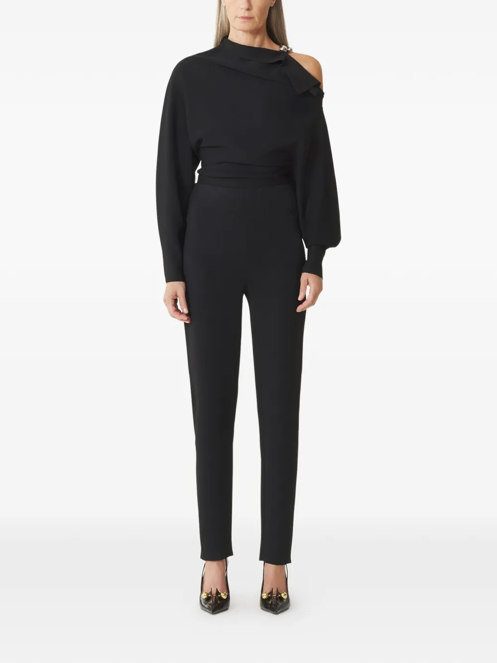  Lanvin Drape-detail Button Blouse - Black 