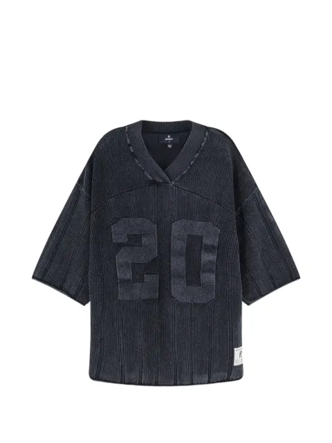 Represent ribbed V-neck oversized T-shirt