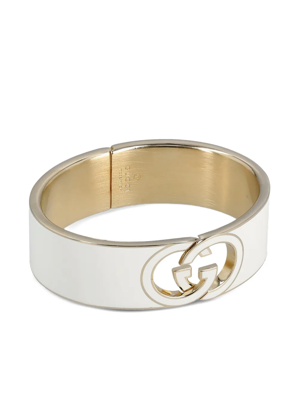 Gucci logo-plaque bracelet - White