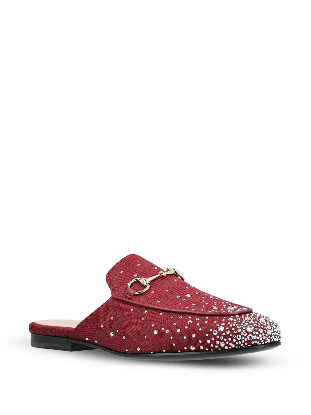 Gucci crystal horsebit princetown mules Rood