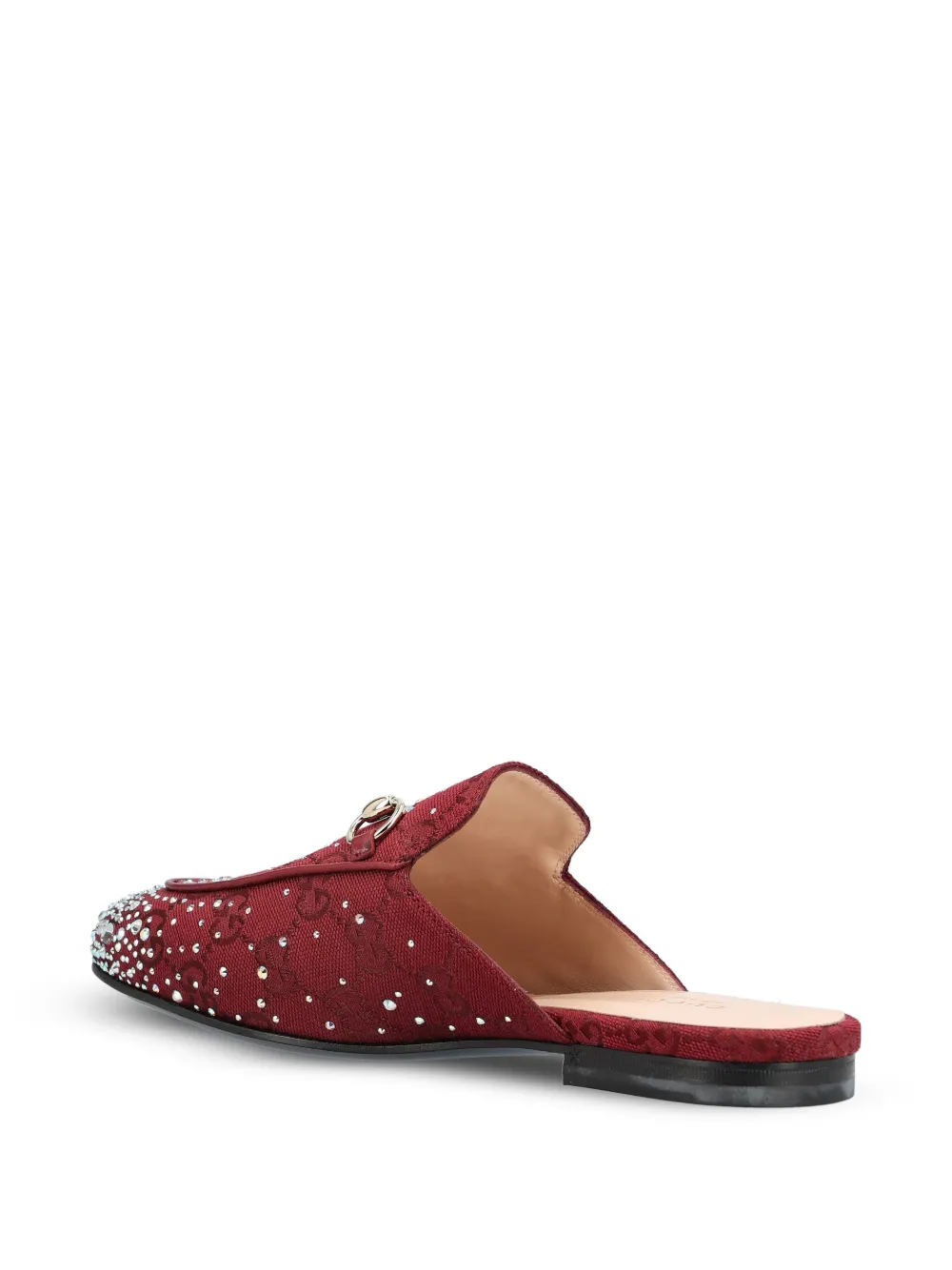 Gucci crystal horsebit princetown mules Rood