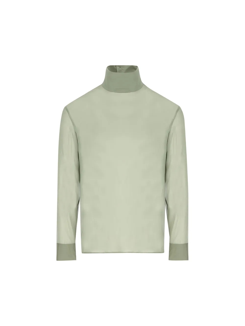 Gucci Buttoned Stand-collar Stretch Shirt In Green