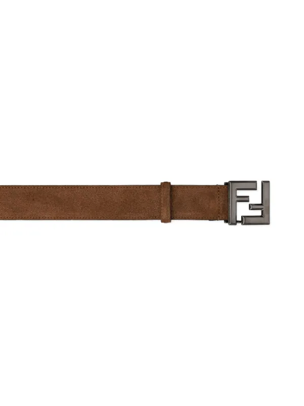 FENDI スクエアモノグラム スエードベルト | ブラウン | FARFETCH JP