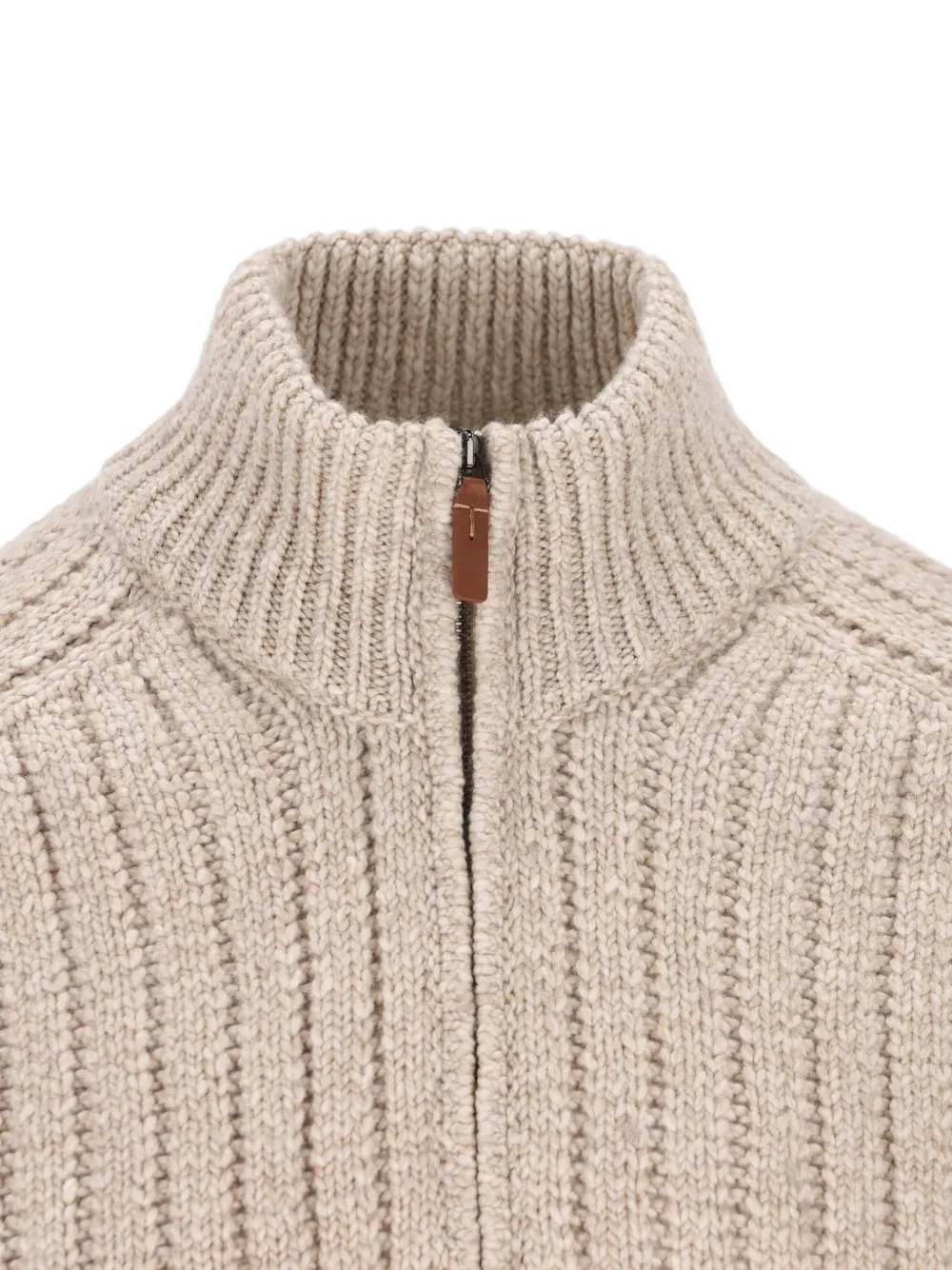  Tod's Zip-up Ribbed Cardigan - Neutrals 