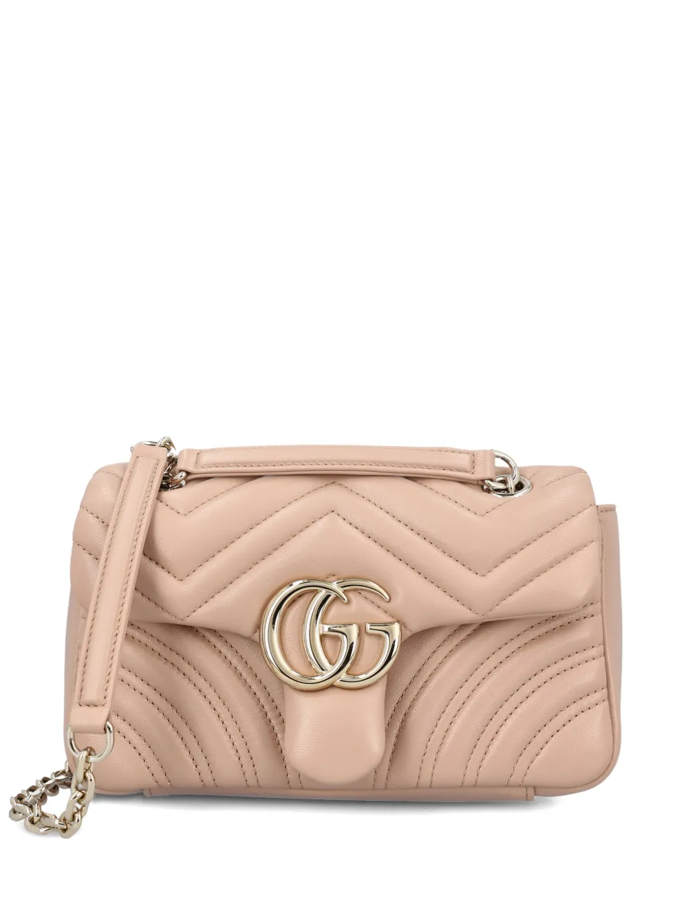 Gucci Chevron GG lambskin shoulder bag - Nude
