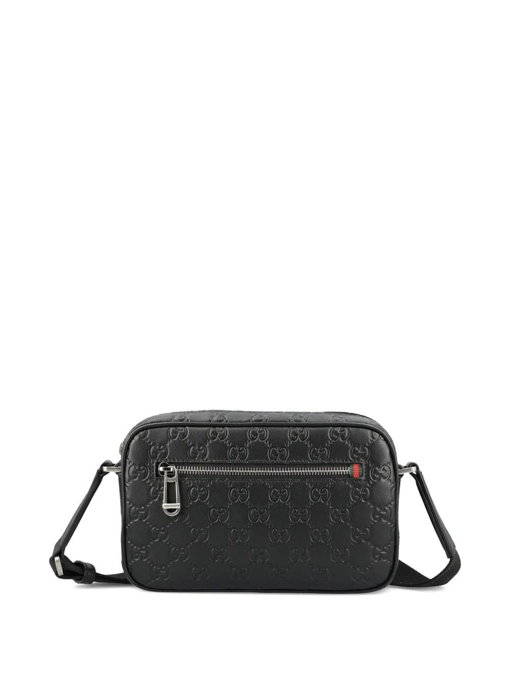 Gucci small GG Emblem embossed shoulder bag - Zwart