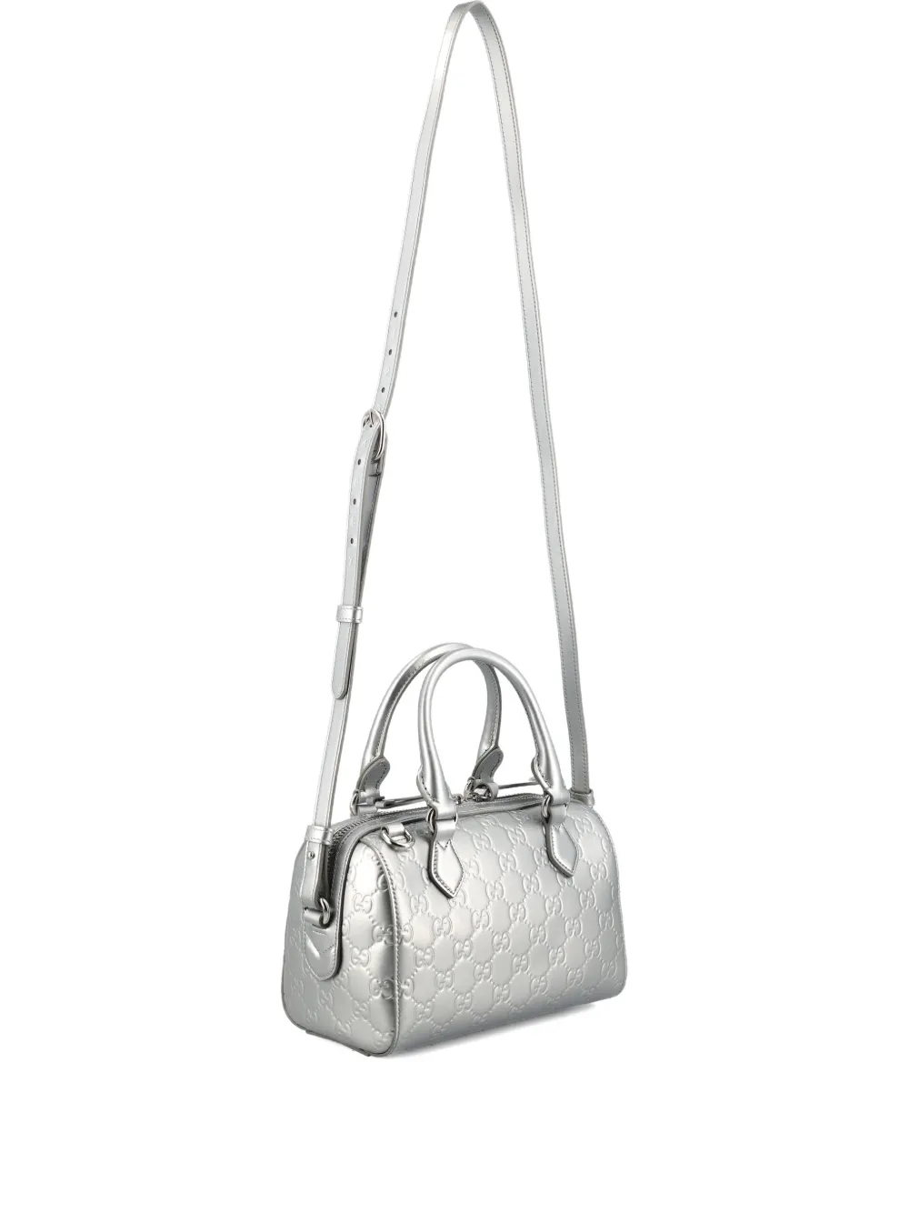 Gucci GG Emblem small handle bag | Silver | Image 1