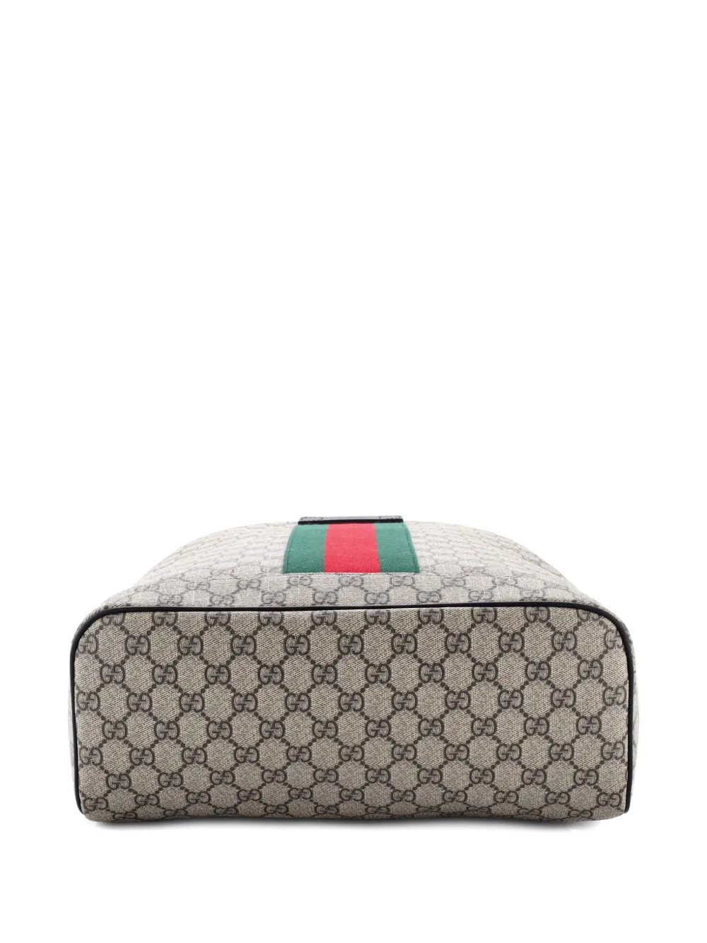 Pre-owned Gucci Web Gg Coated Canvas Medium Backpack In Brown