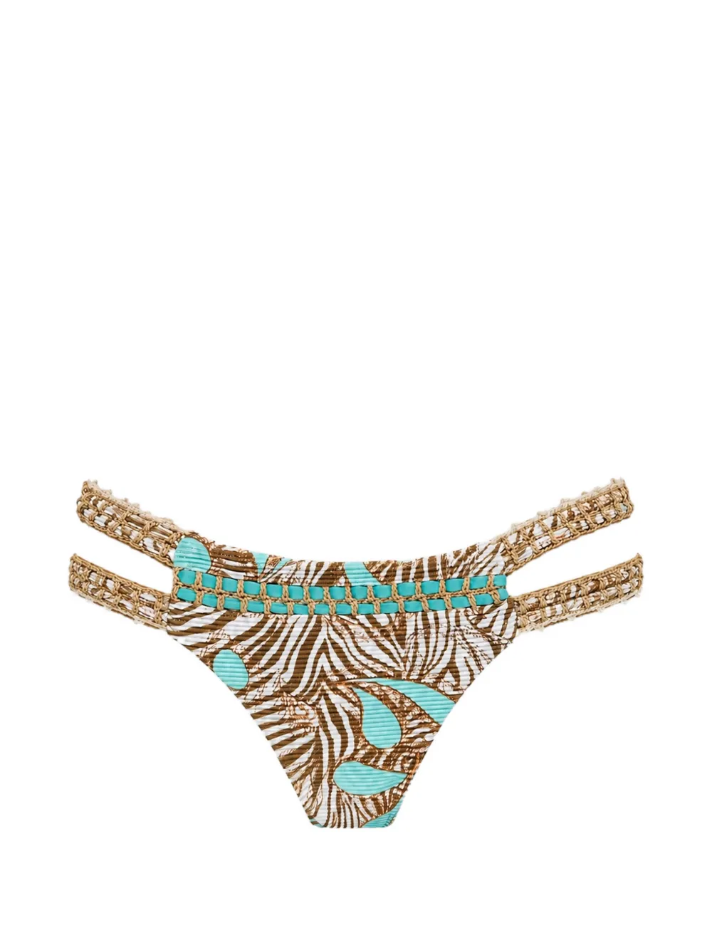 Del Maar Thaya leaf-print bikini briefs - Marrone