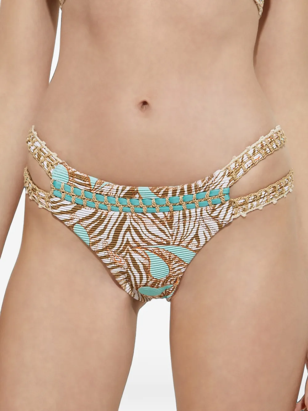 Del Maar Thaya leaf-print bikini briefs