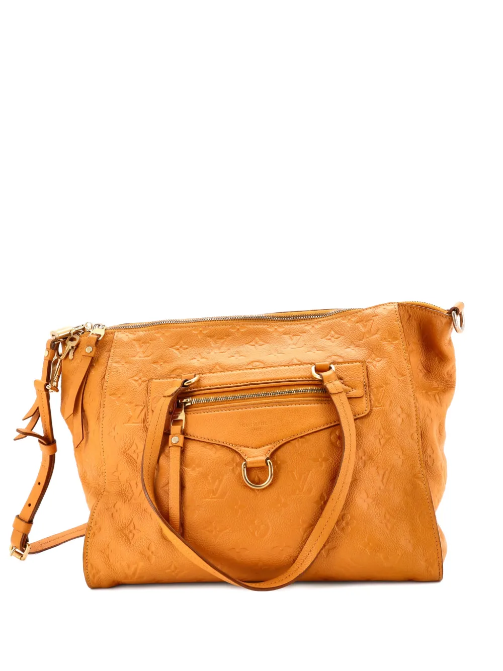 Pre-owned Louis Vuitton Lumineuse Handbag Monogram Empreinte Leather Pm Tote Bag In Yellow