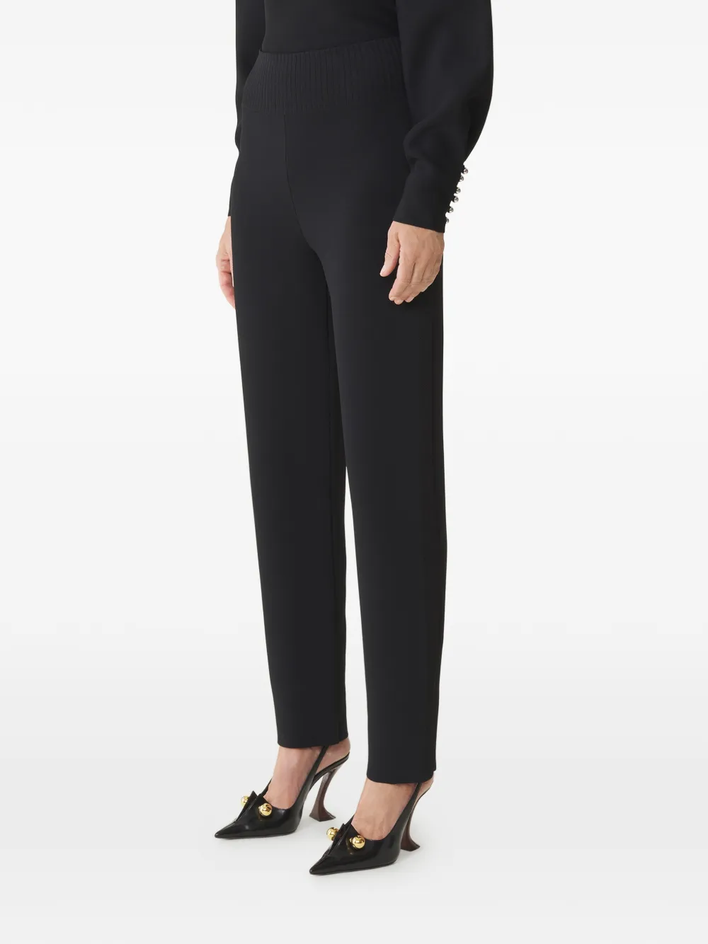 Lanvin Broek met geribbelde tailleband Zwart