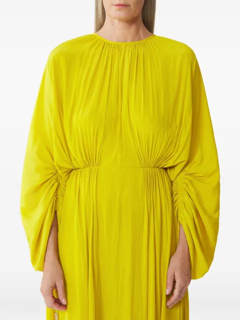 Lanvin gathered-detail crew-neck midi dress