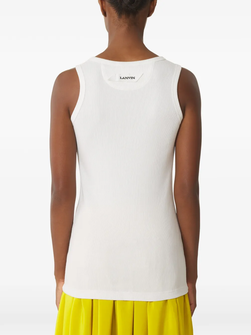 Lanvin Tanktop met geborduurd logo Wit