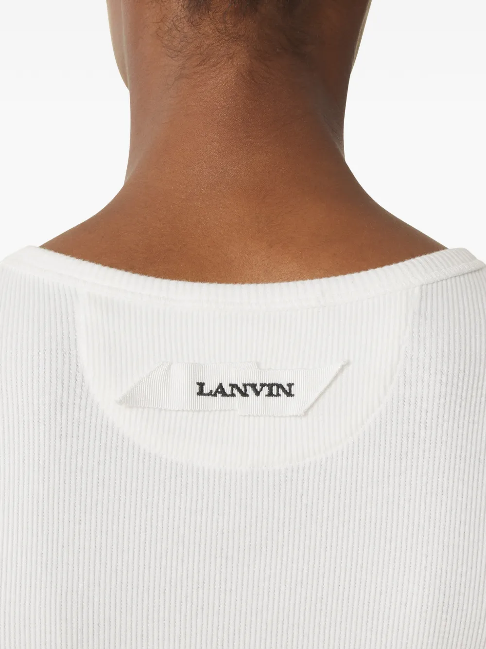 Lanvin Tanktop met geborduurd logo Wit