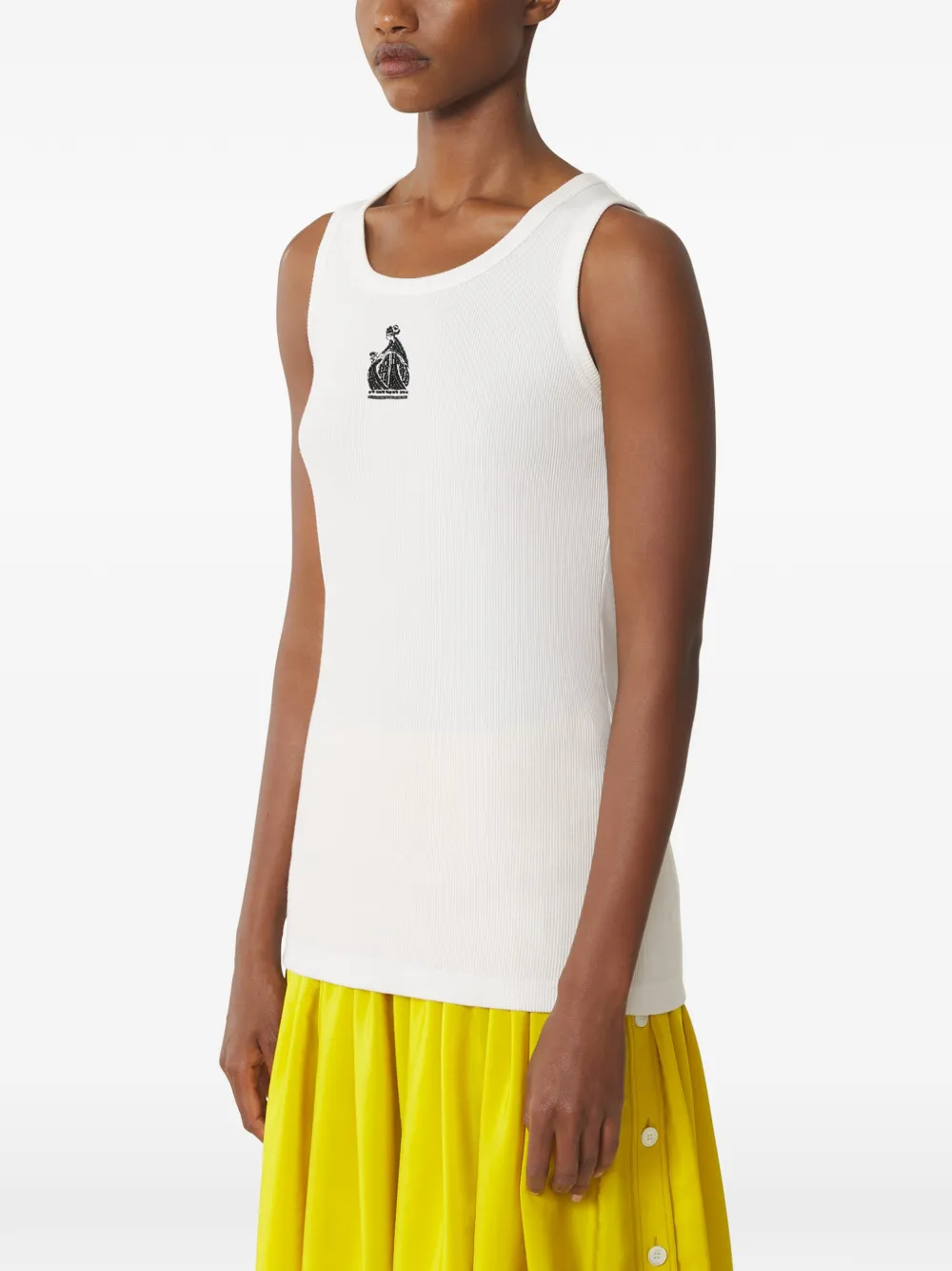  Lanvin Embroidery-logo Tank Top - White 