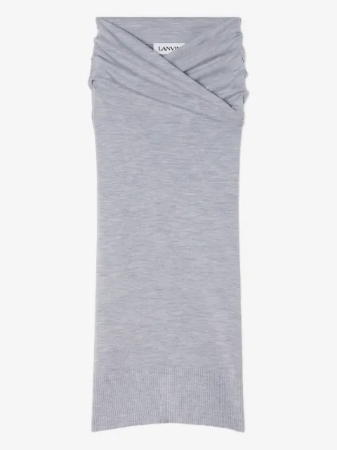 Lanvin jupe mi-longue drapée à effet portefeuille