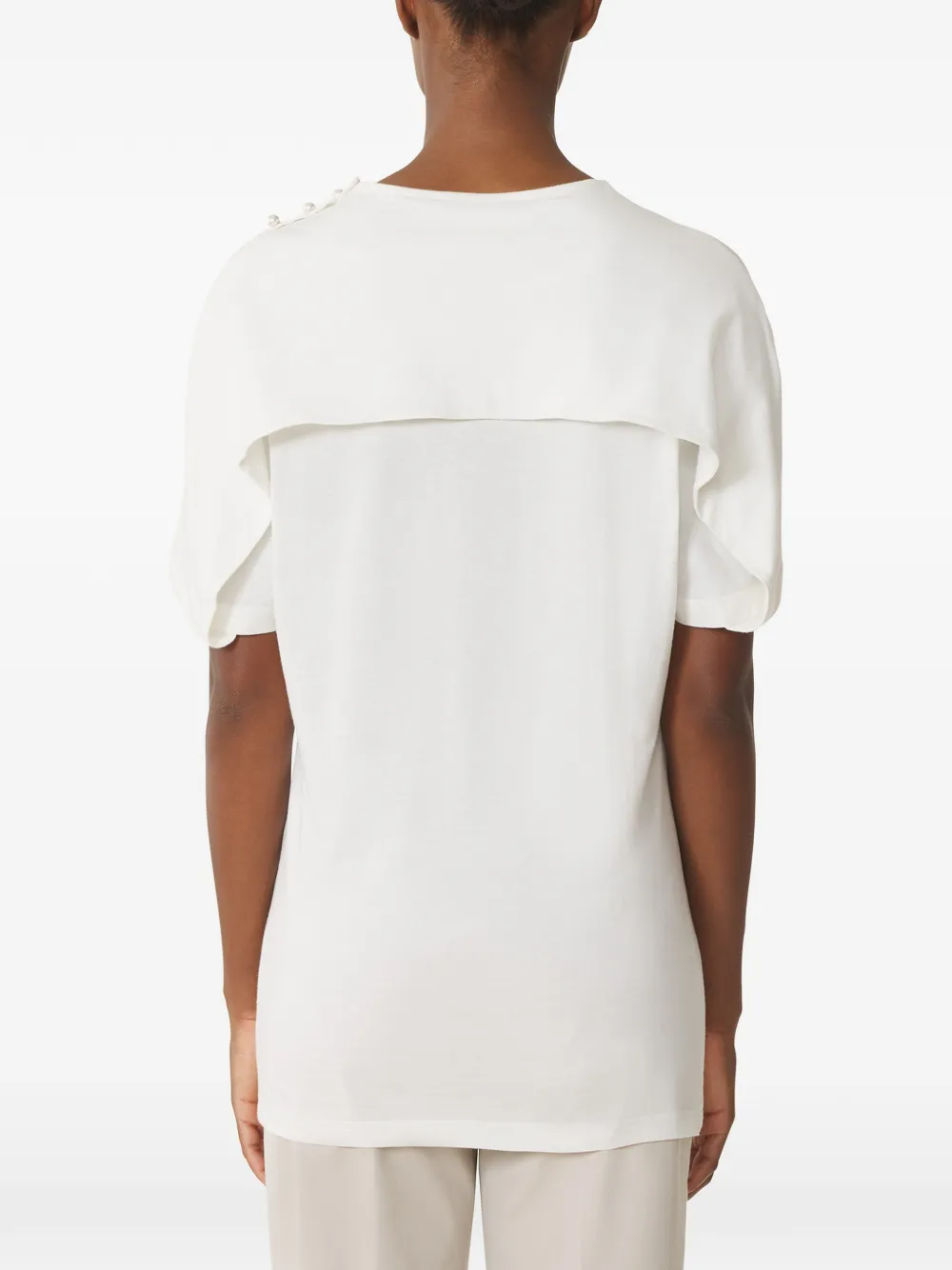 Lanvin T-shirt verfraaid met cape Wit