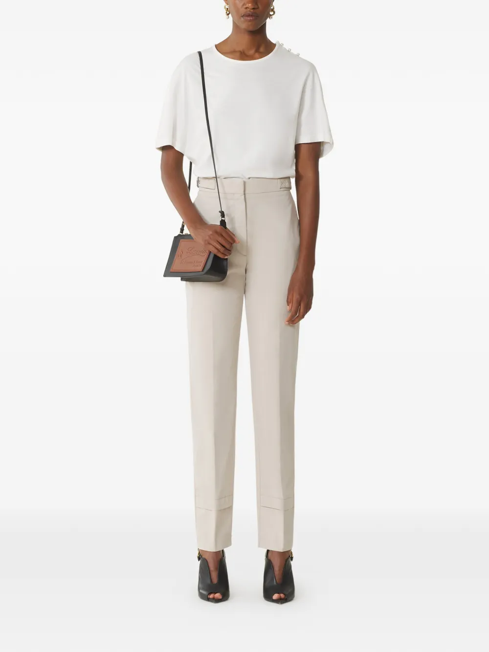  Lanvin Camiseta Con Efecto De Capa - Blanco 