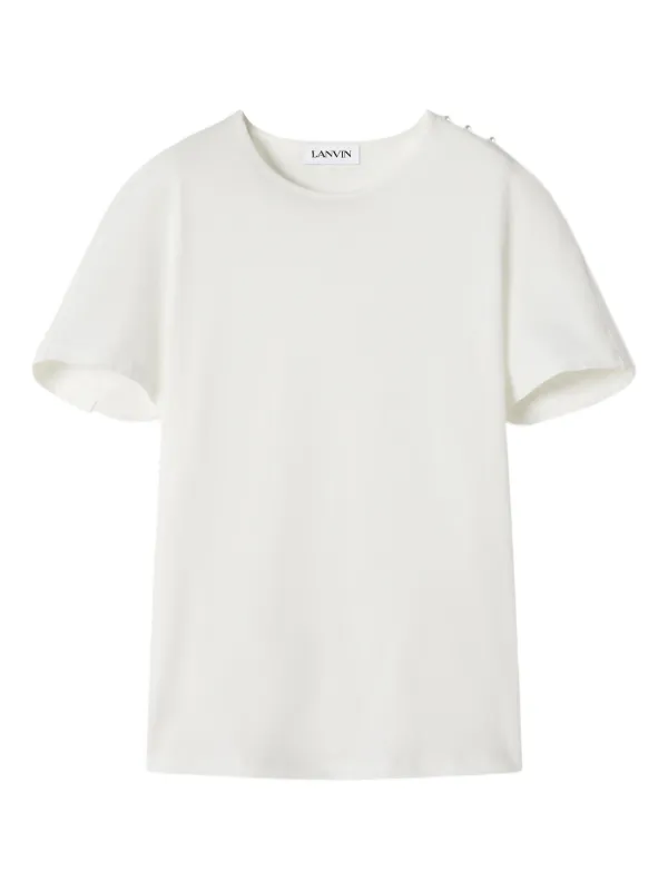 Lanvin Cape-effect Embellished T-shirt in White