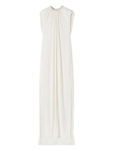 Lanvin embellished-neck gathered maxi dress