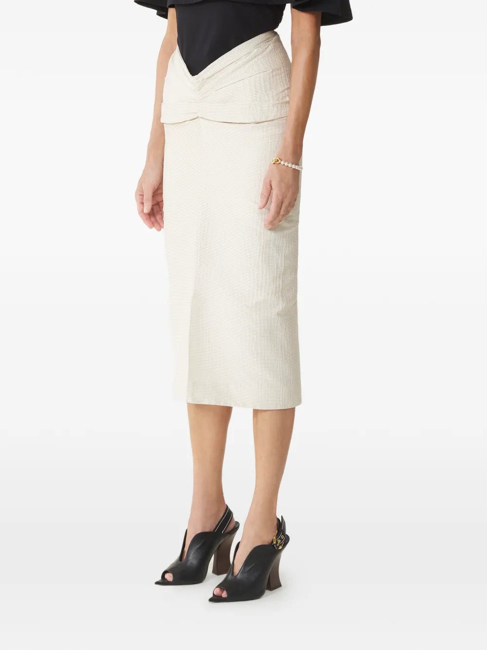 Lanvin Midi-rok met ruches Beige
