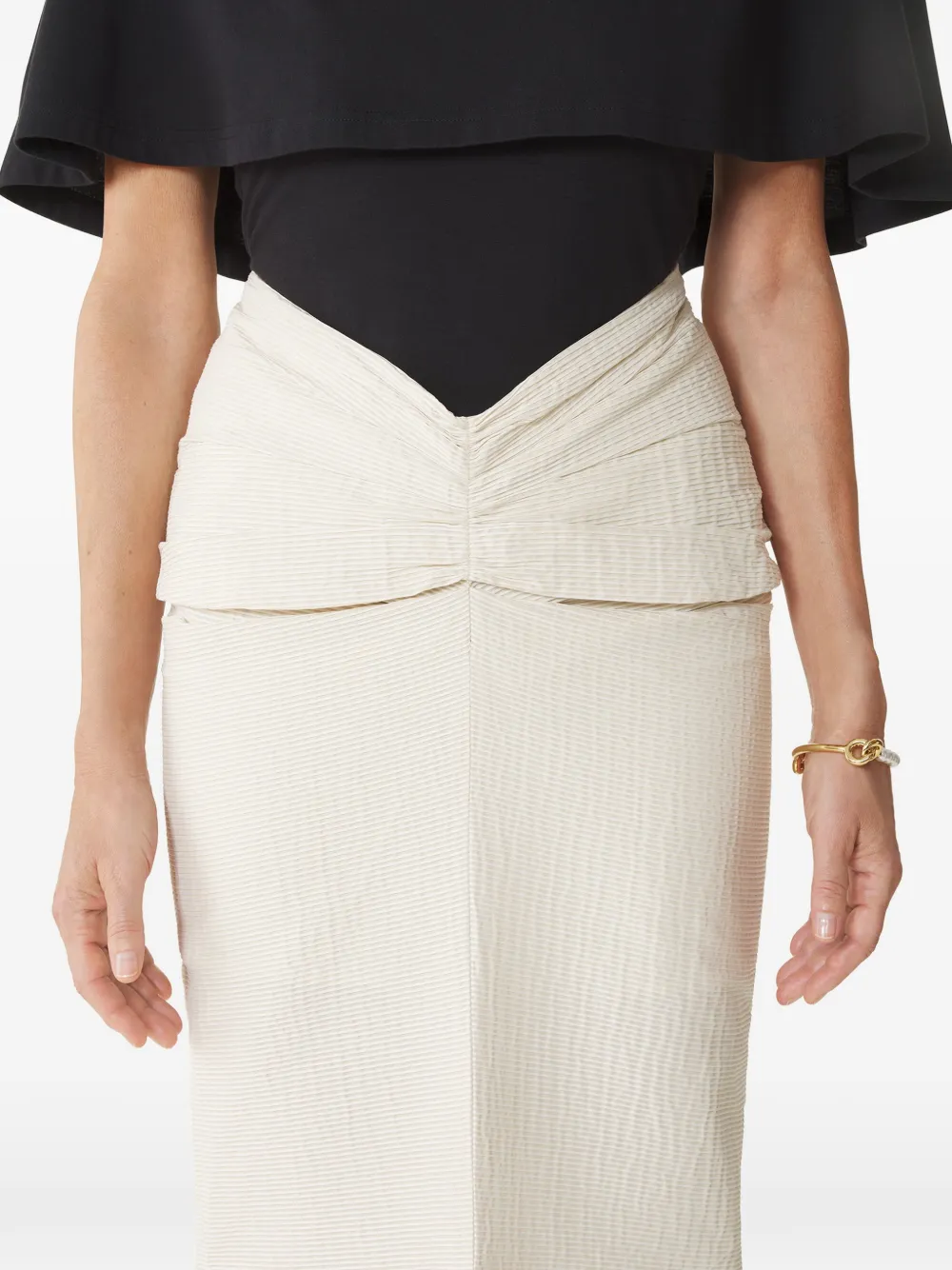 Lanvin Midi-rok met ruches Beige