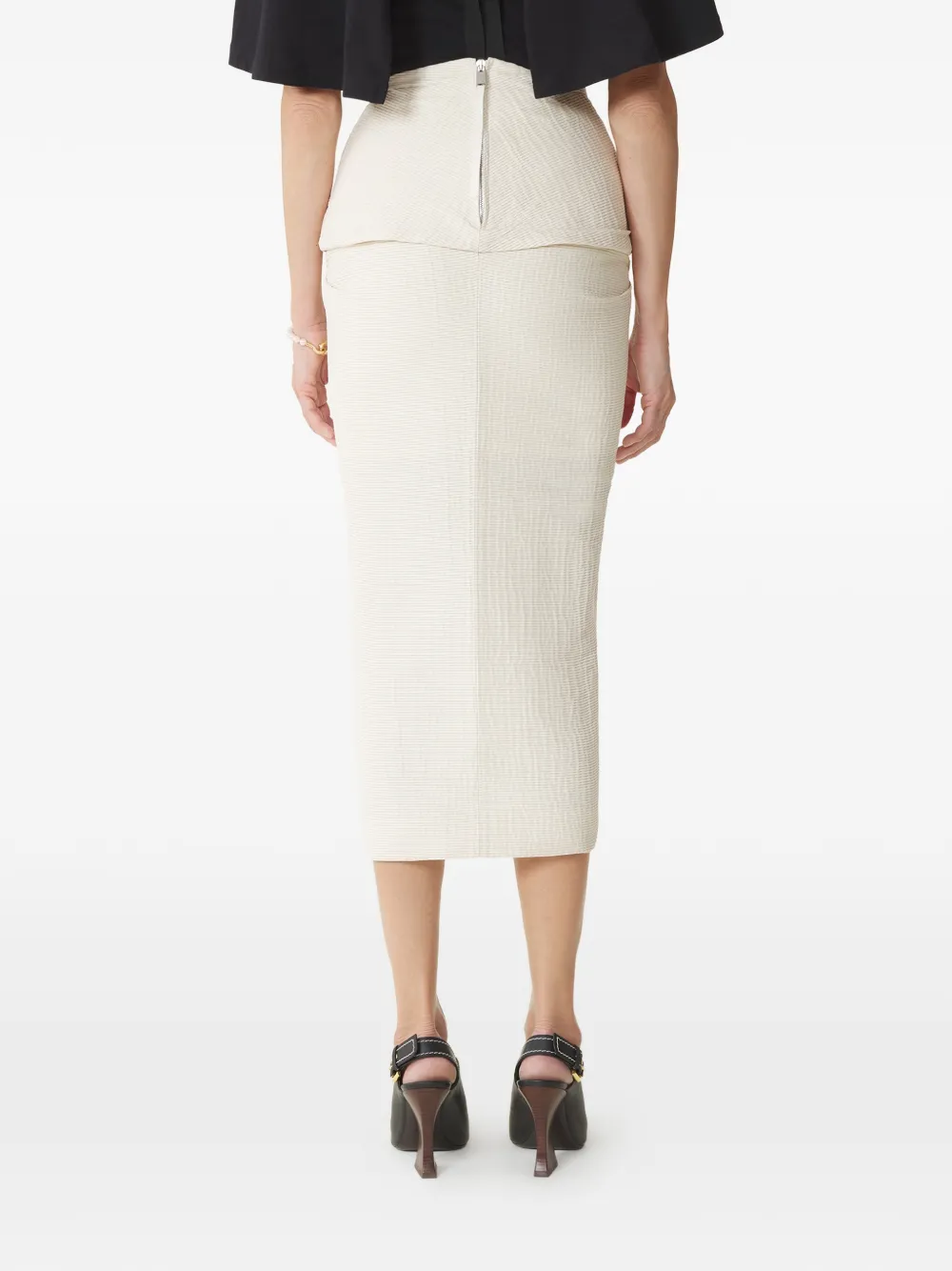 Lanvin Midi-rok met ruches Beige