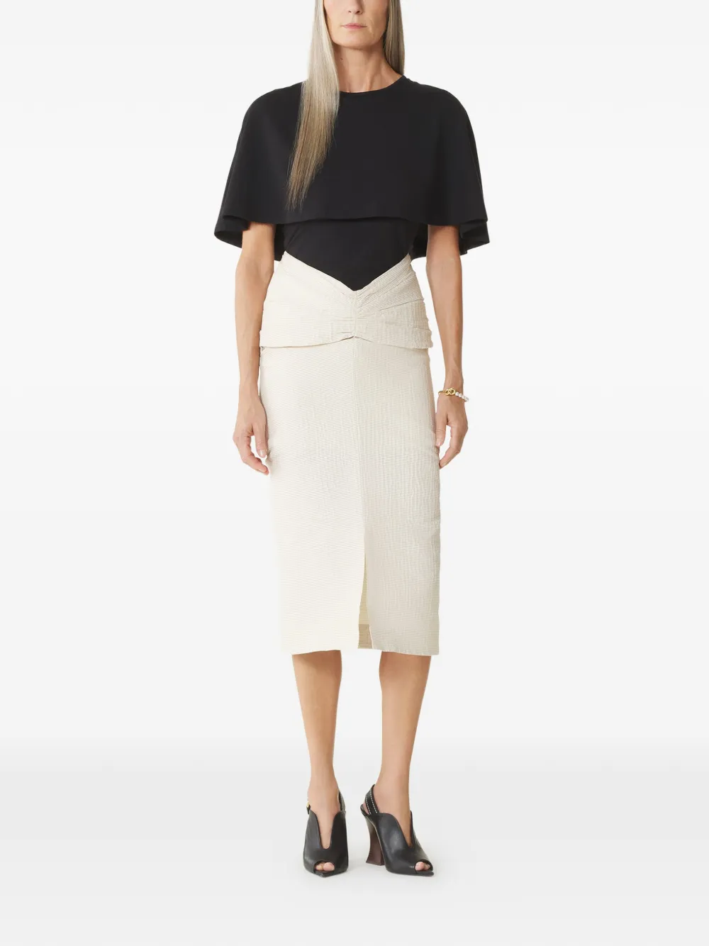 Lanvin Midi-rok met ruches Beige