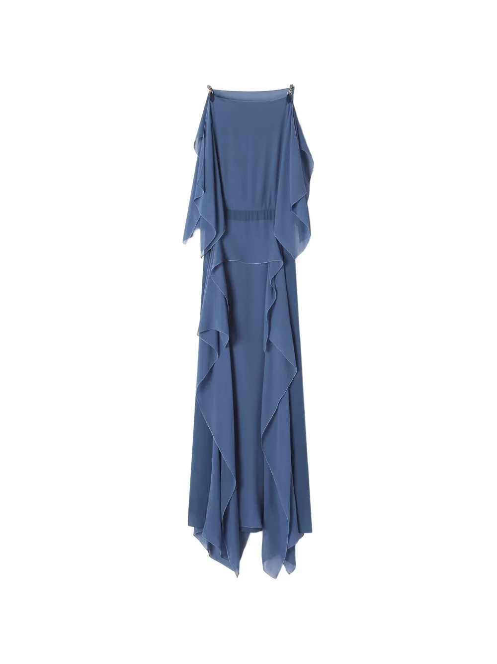 Lanvin Maxi-jurk met kettingdetail en ruches Blauw