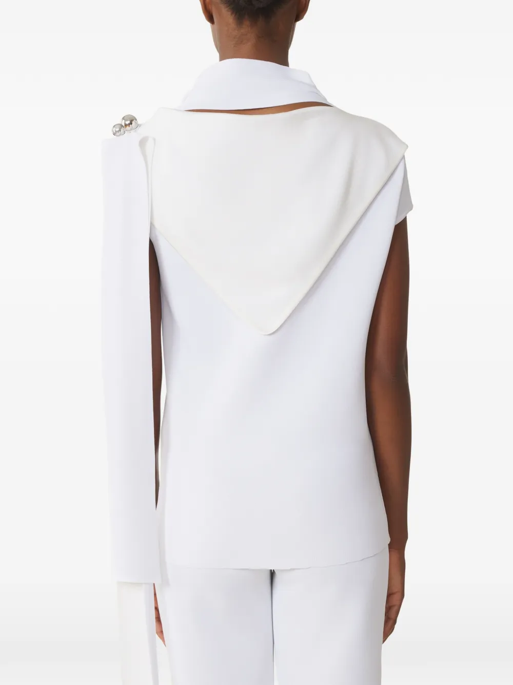 Lanvin Mouwloze blouse verfraaid met knopen Wit