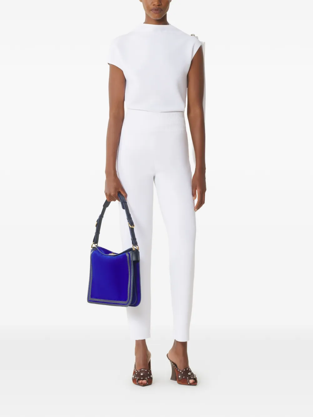  Lanvin Sleeveless Button-embellished Blouse - White 