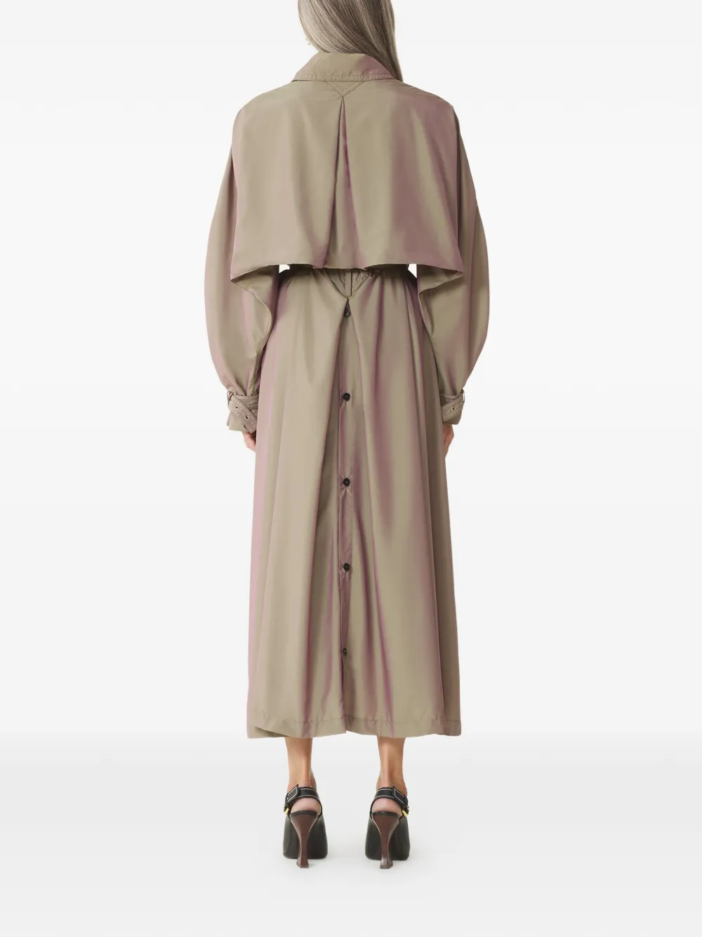 Lanvin Trenchcoat met gespmanchetten en ceintuur Beige