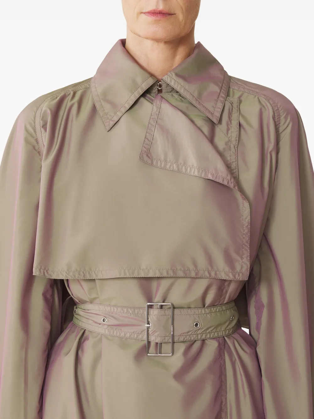 Lanvin Trenchcoat met gespmanchetten en ceintuur Beige