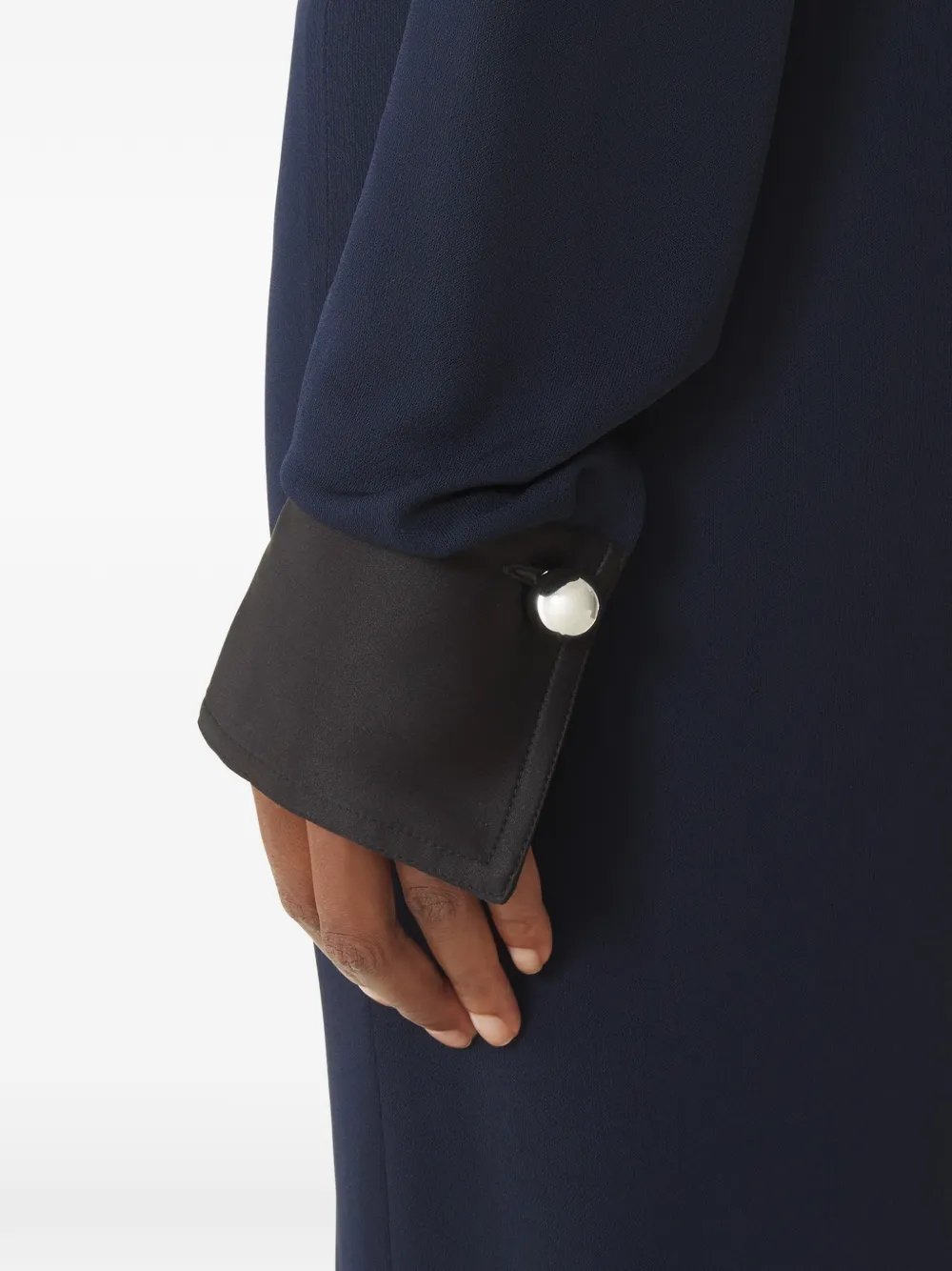 Lanvin Maxi-jurk met lange mouwen en knoopmanchetten Blauw