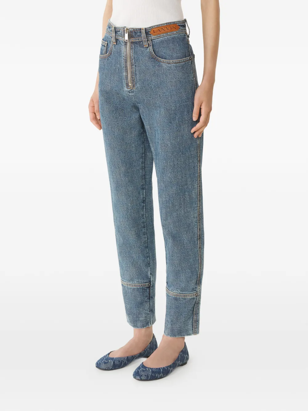 Lanvin Jeans met vijf zakken en rits Blauw