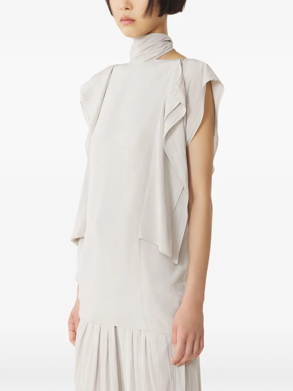Lanvin Blouse met ruchetail - Beige
