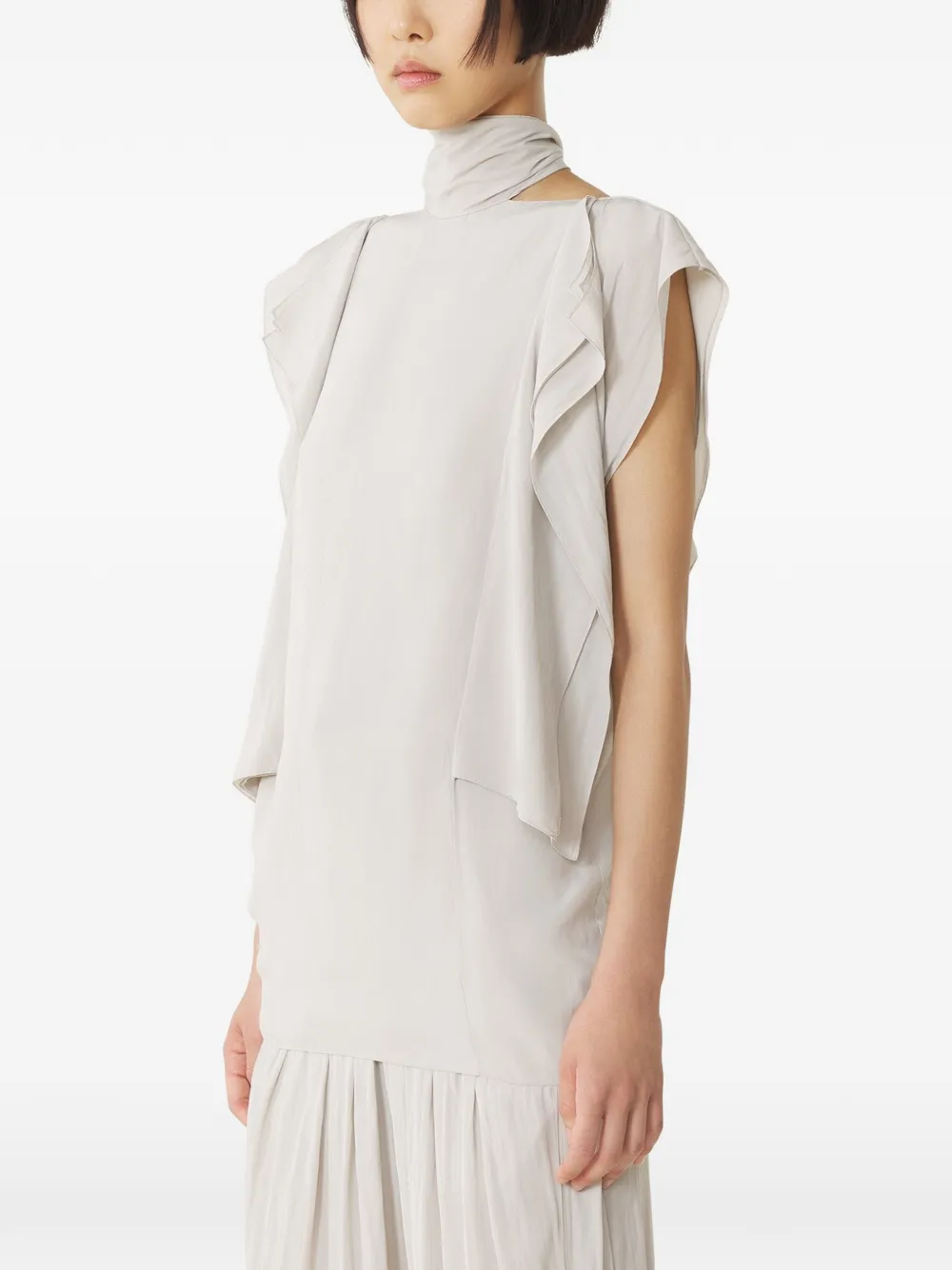 Lanvin Blouse met ruchetail Beige
