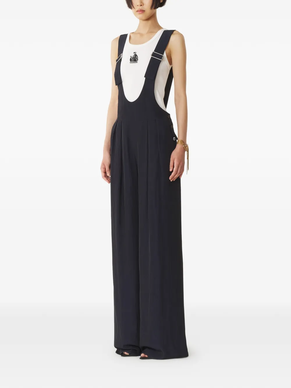  Lanvin Strap-detail Trousers - Blue 