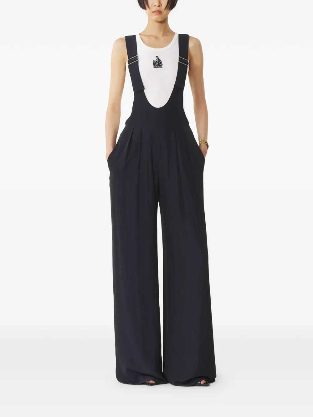  Lanvin Strap-detail Trousers - Blue 