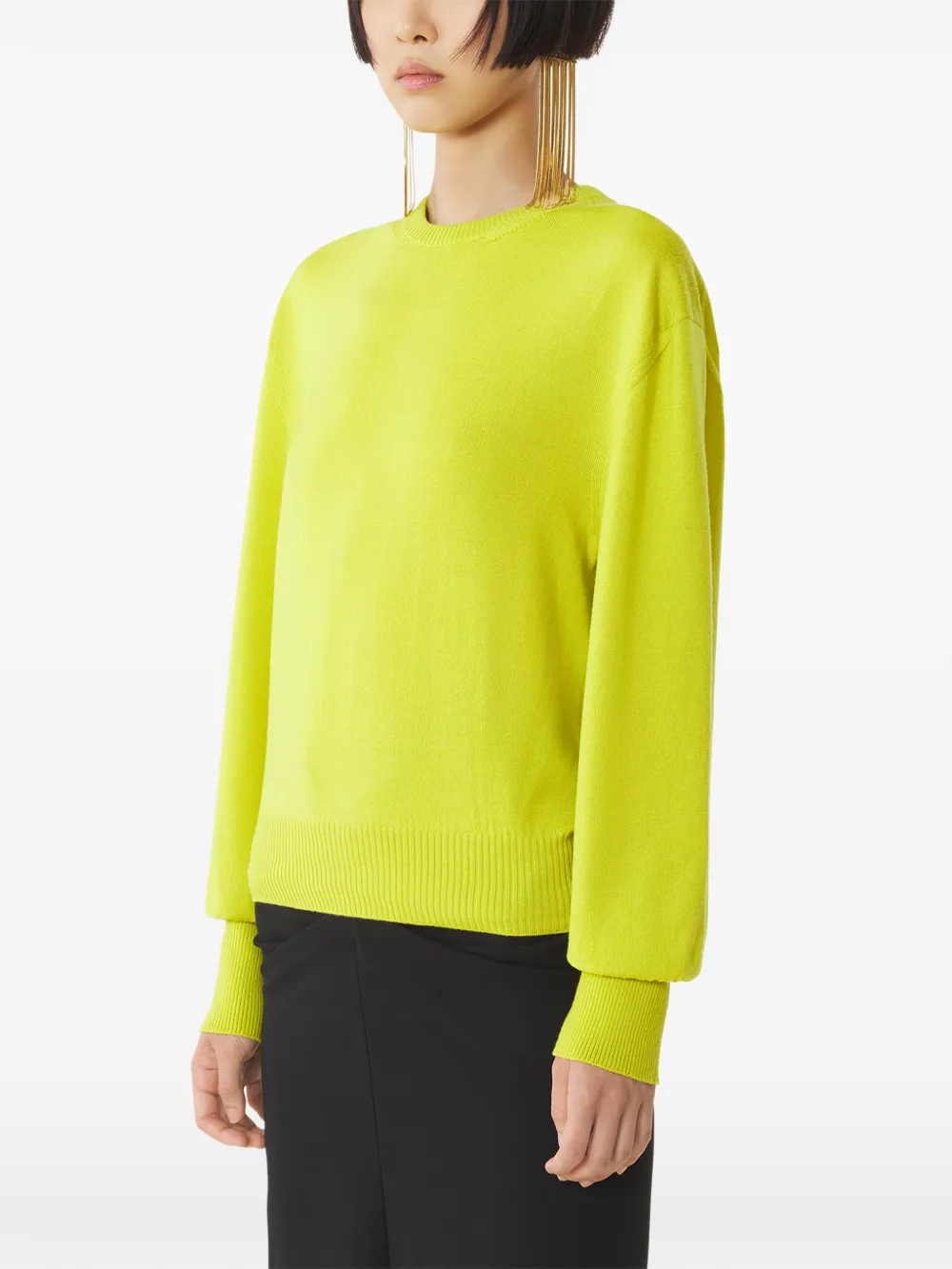  Lanvin Jersey Con Cuello Redondo - Verde 