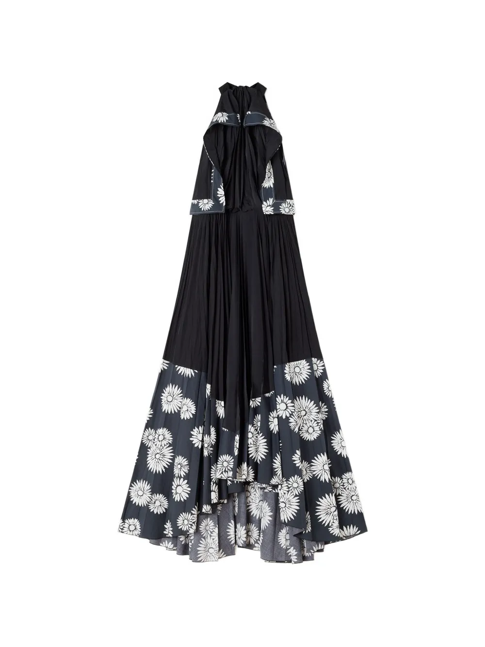 Lanvin Geplooide maxi-jurk met bloemenprint Zwart