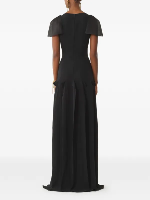 lanvin formal dresses LONG EMBROIDERED CHARMEUSE EVENING GOWN