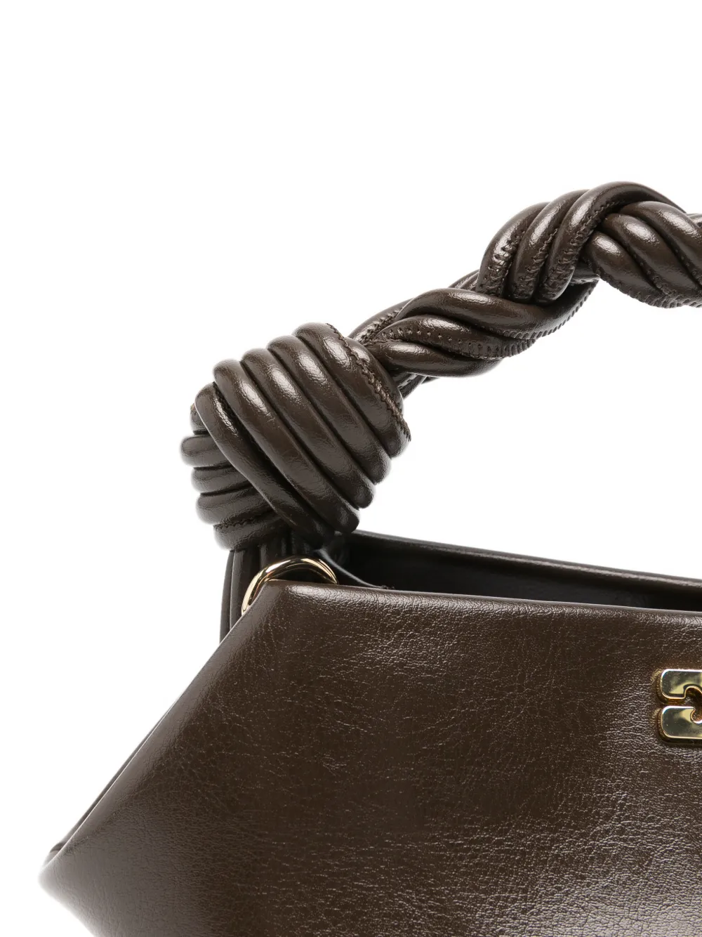 Ganni Mini Bou Tote Bag In Brown