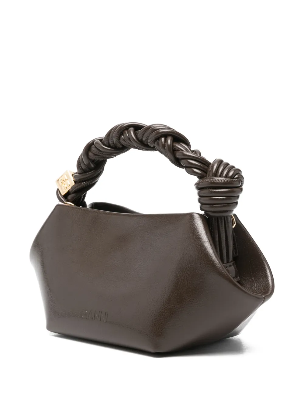 Ganni Mini Bou Tote Bag In Brown