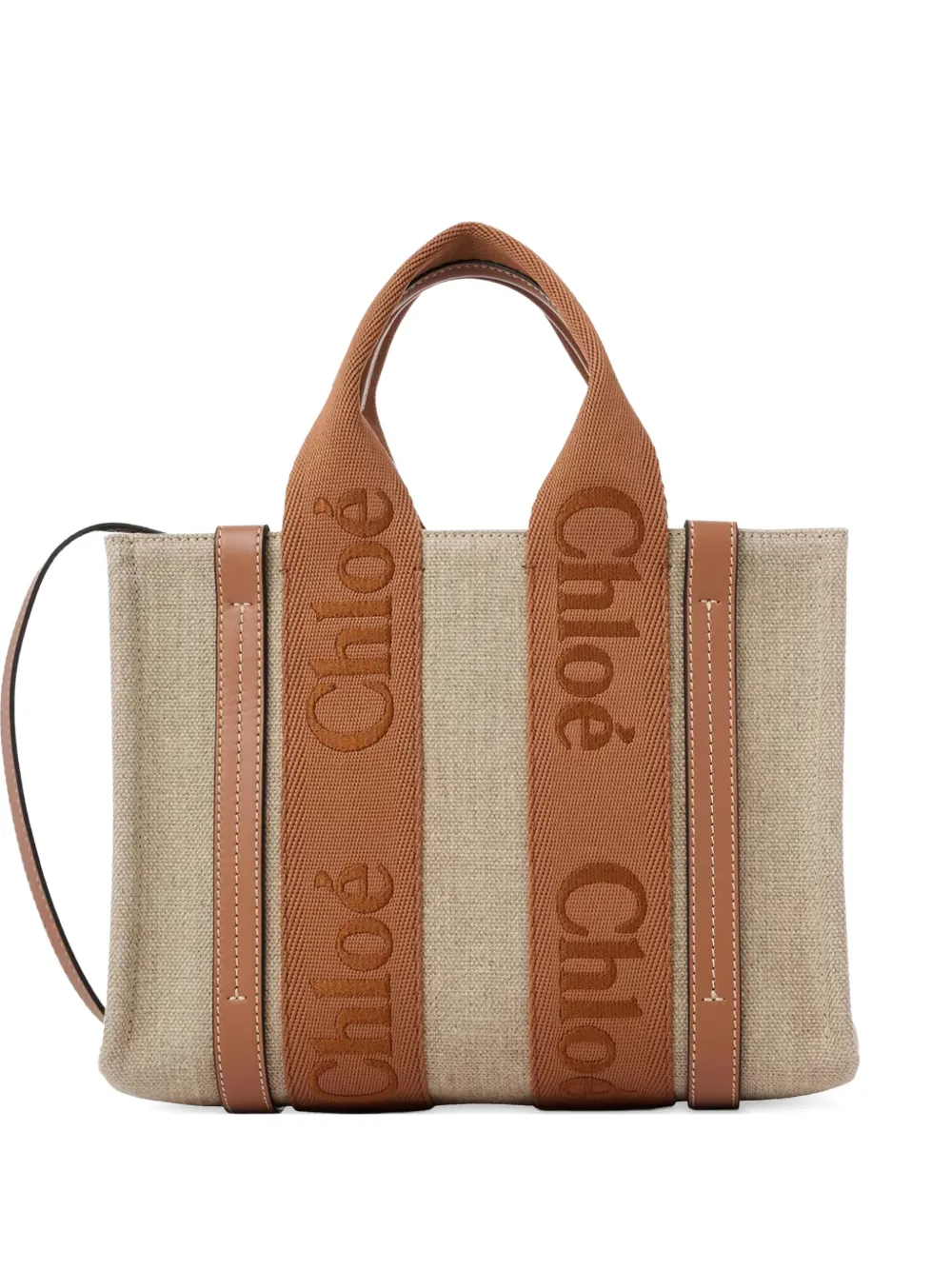 Chloé Woody logo-strap tote bag - Toni neutri