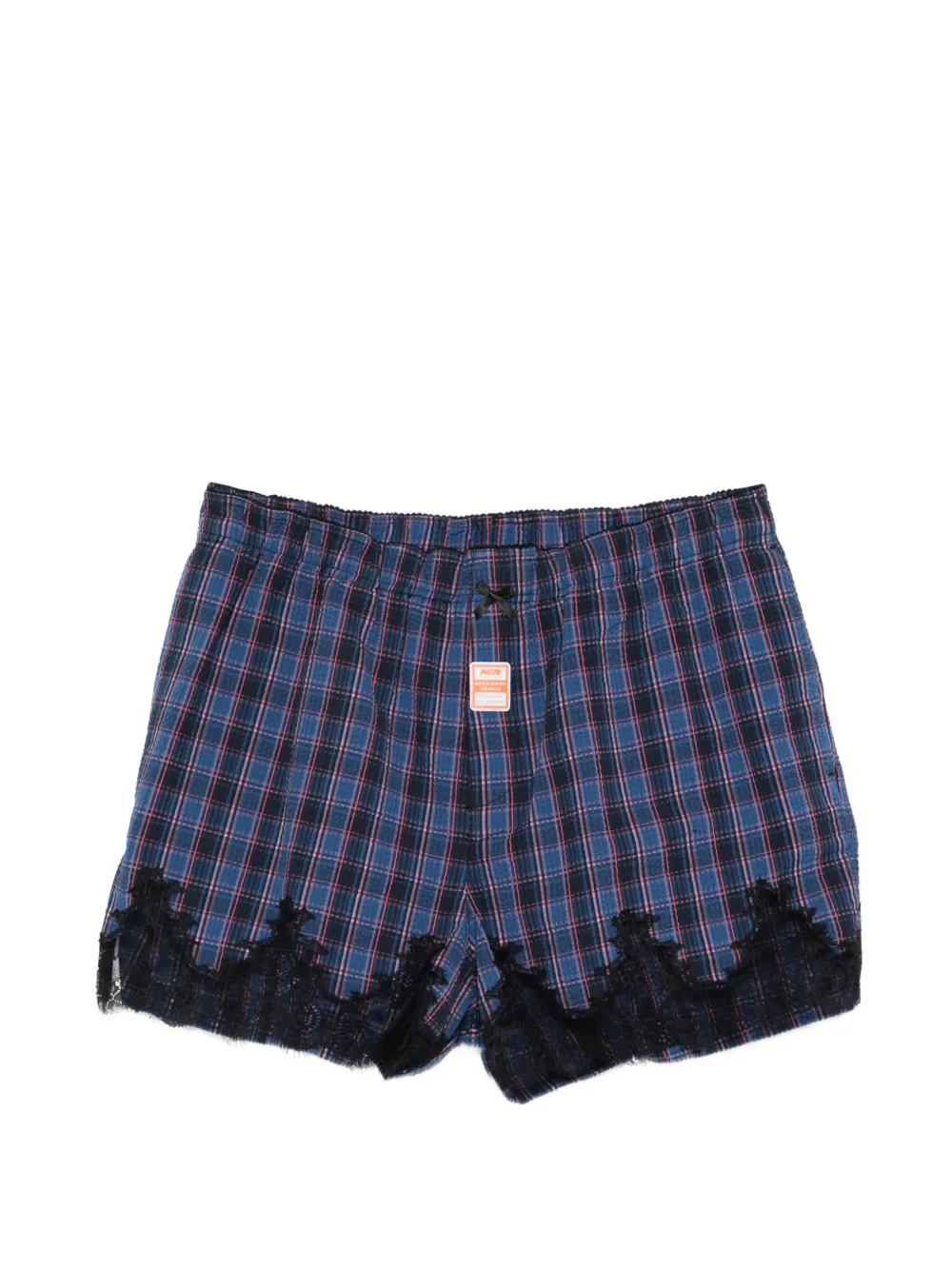 Martine Rose Shorts a quadri - Blu
