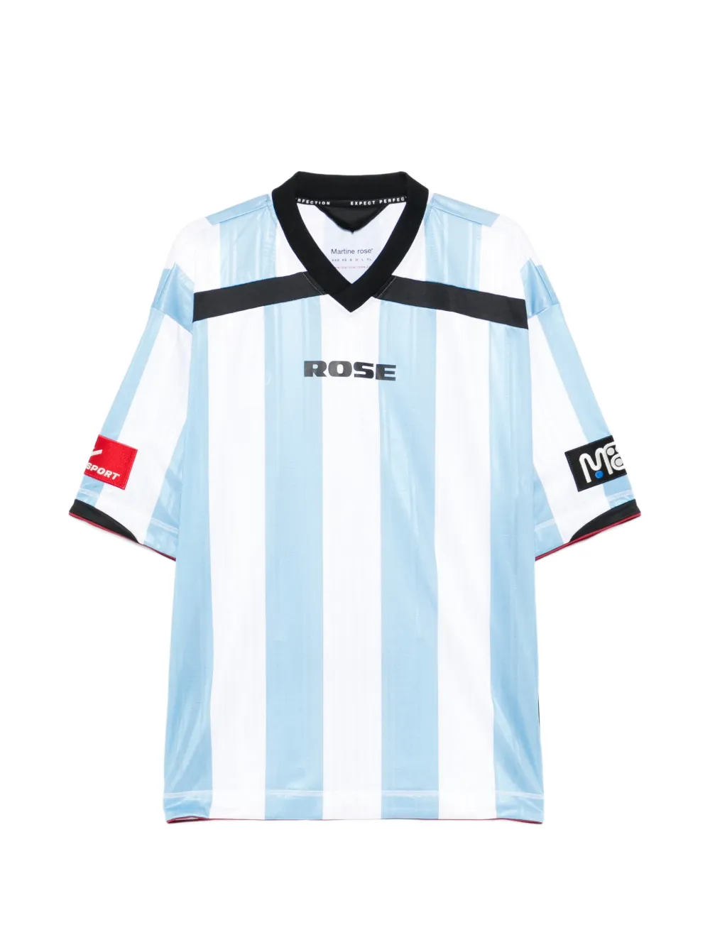 Martine Rose striped football T-shirt - Blu