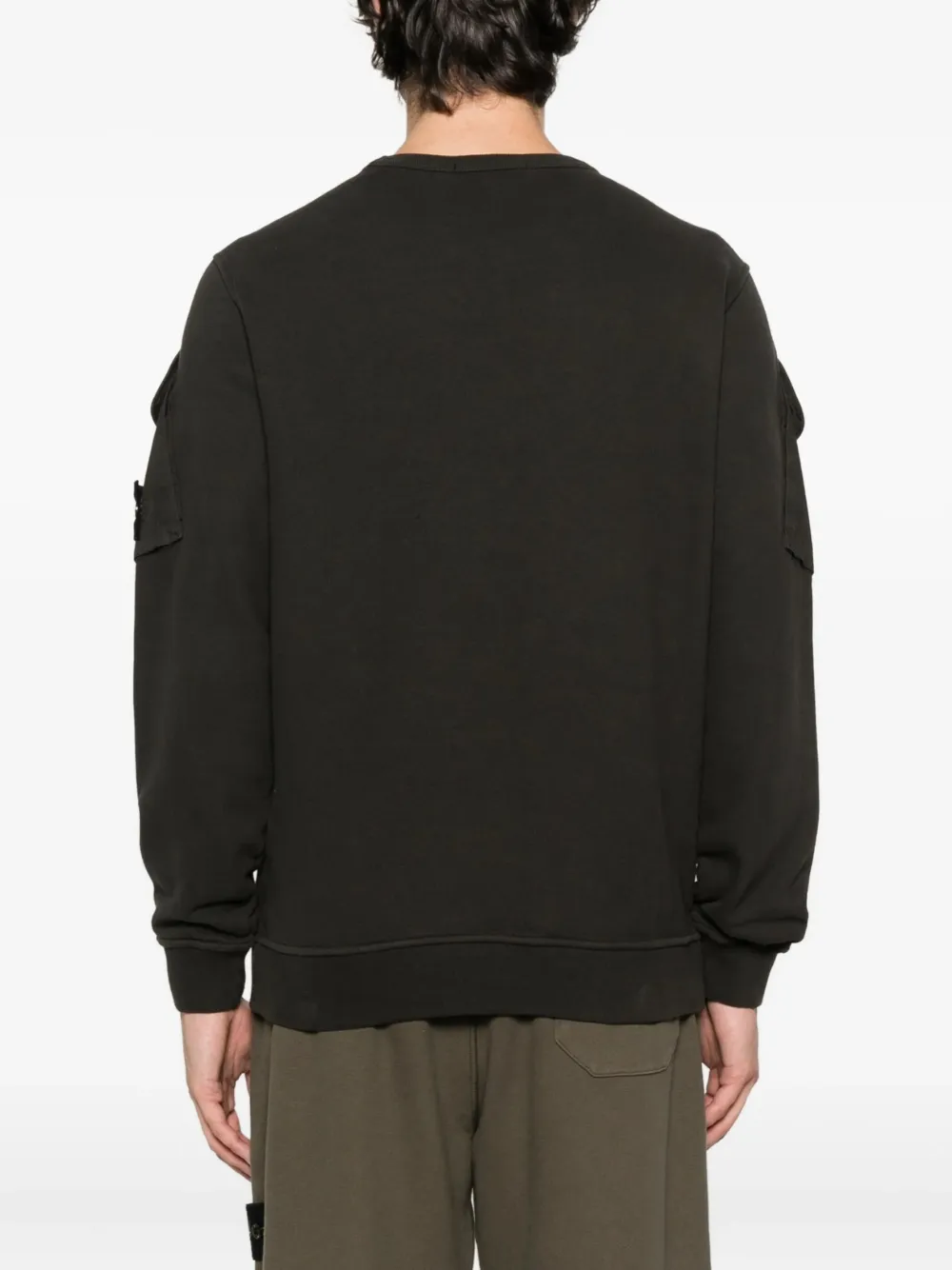 Stone Island Sweater met zakdetail en ronde hals Grijs