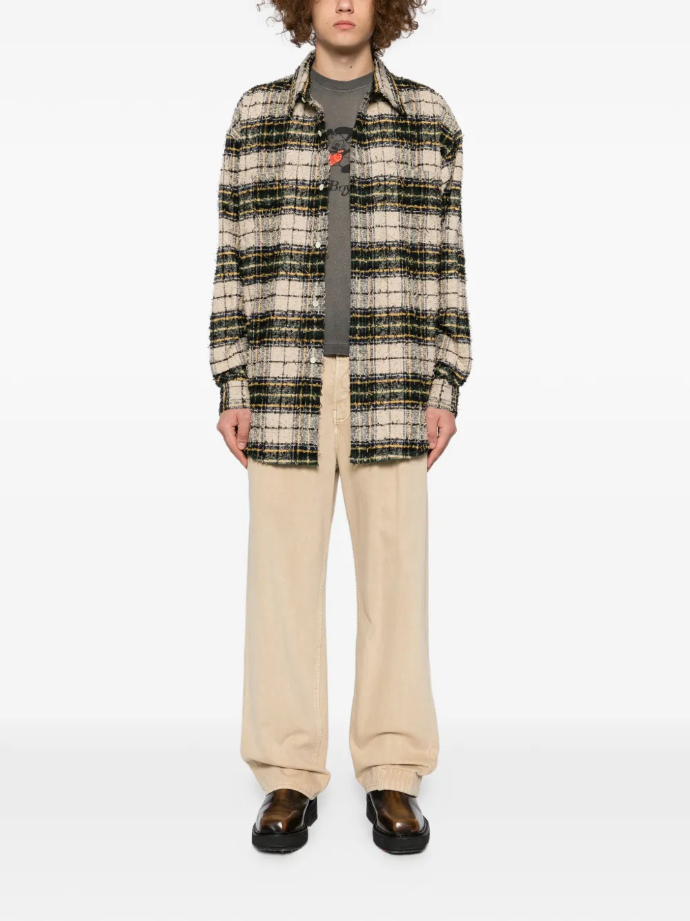 MASU Ruimvallend overhemd - Beige